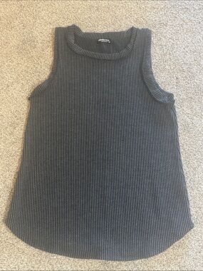 HEIMISH USA Ribbed Sleeveless Tank - Charcoal Gray/Black